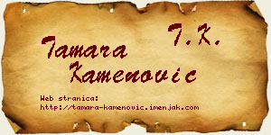 Tamara Kamenović vizit kartica